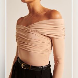 Abercrombie & Fitch Soft A&F Collection long Sleeve Nude Body Suit Medium